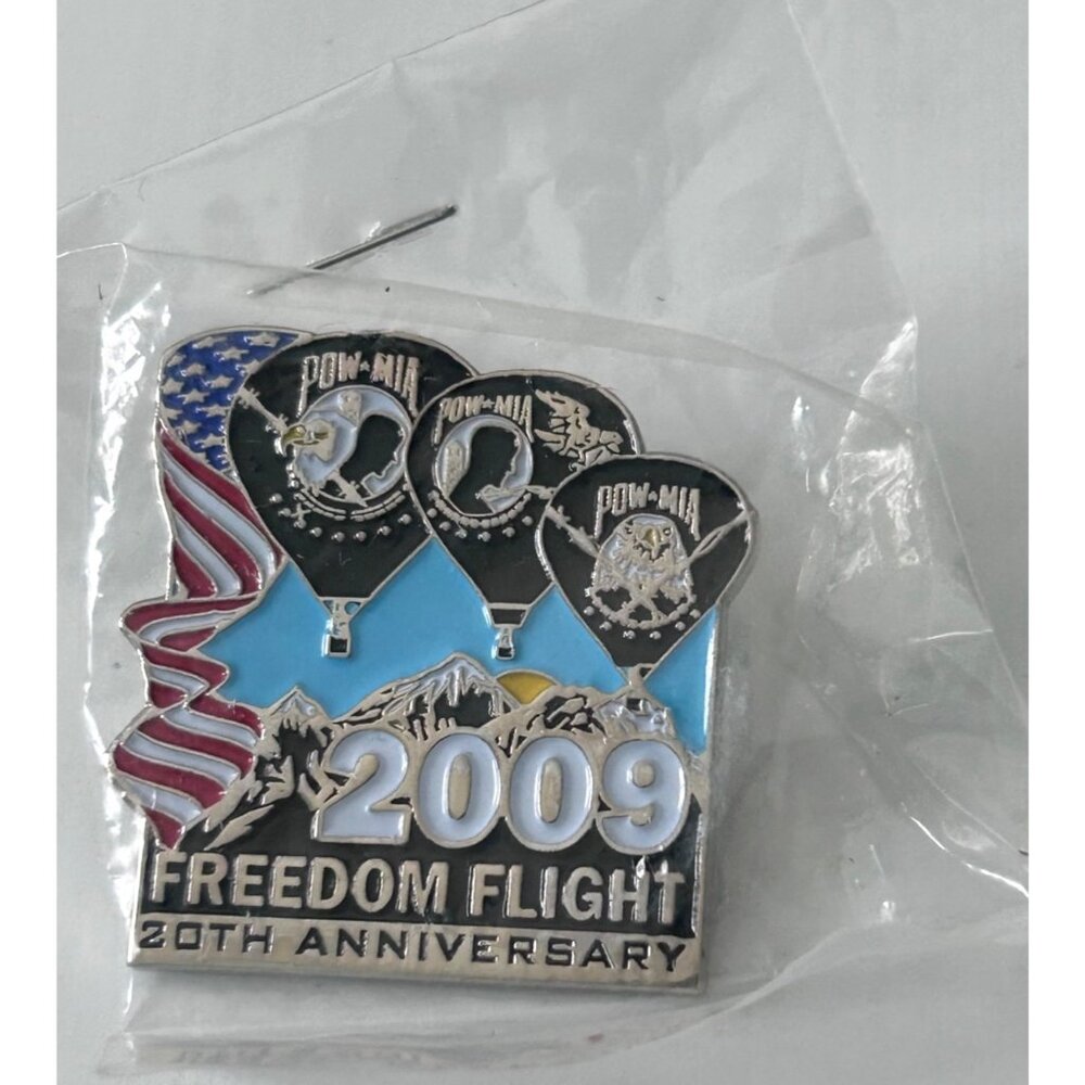 2009 Freedom Flight 20th Anniversary POW-MIA Lapel Pin Hot Air Balloon